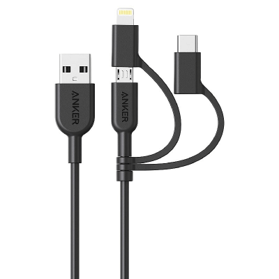 ANKER POWERLINE II 3-IN-1 CABLE C89 (0.9M) BLACK