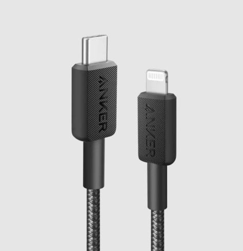 Anker 322 USB-C to Lightning Cable Braided (0.9m/3ft) -Black