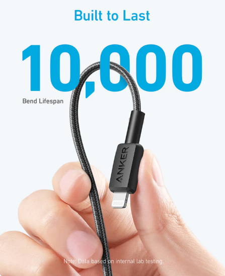 Anker 322 USB-C to Lightning Cable Braided (1.8m/6ft) -Black