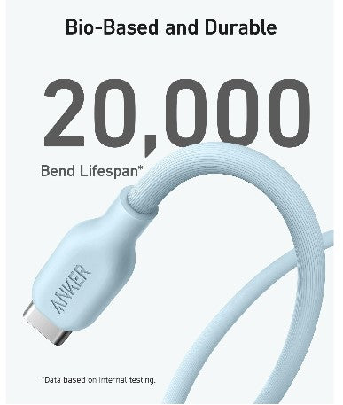 Anker 544 USB-C to USB-C Cable 140W (Bio-Based) (0.9m/3ft) -Blue