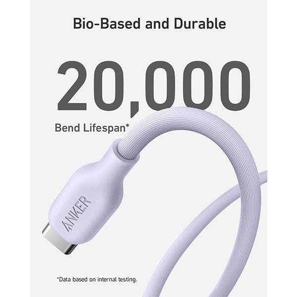 Anker 542 USB-C to Lightning Cable (Bio-Based) (0.9m/3ft) -Violet