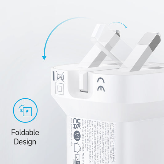 Anker 323 USB Charger (33W) -White